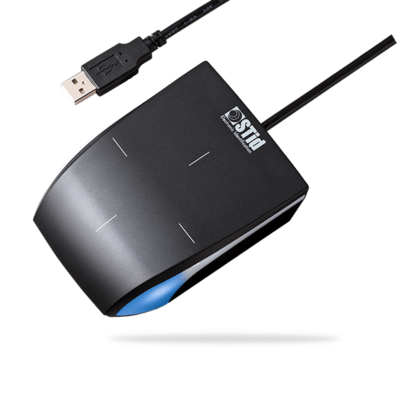 ARCS-H/BT Easyline - 13.56 MHz DESFire® EV2 + Bluetooth® WEDGE desktop reader with keyboard emulation
