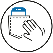 Icon for the tap tap identification mode of the ARCS-A/BT by STid Industry