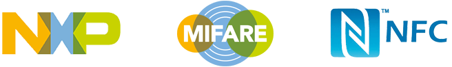 logos of nxp, mifare and nfc for the 13.56 MHz DESFIRE® ATEX & IECEx certified readers